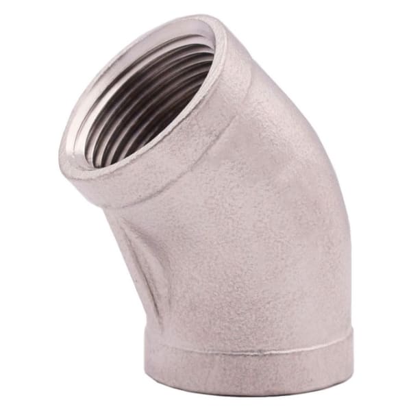 1/2" - 304 Stainless Steel 45 Deg Elbow - FNPT x FNPT