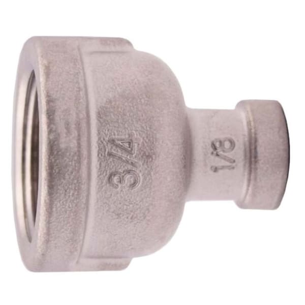 1/2" X 3/8" - 304 Stainless Steel Reducing Coupling - FNPT x FNPT