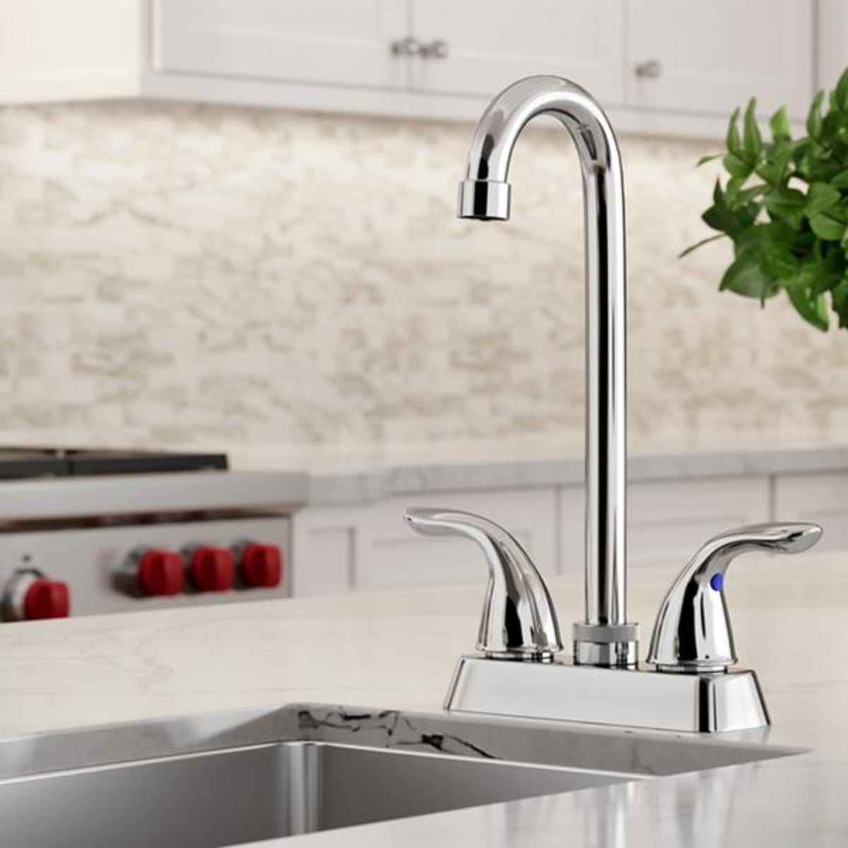 Elkay Everyday Bar Deck Mount Faucet and Lever Handles Chrome