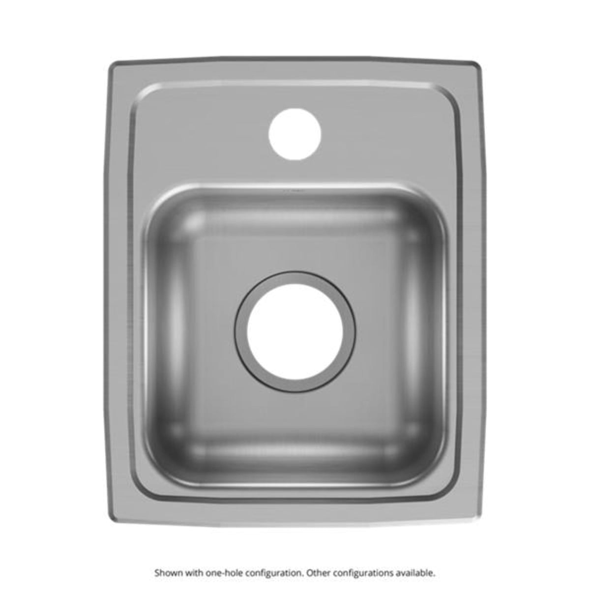 Elkay Lustertone Classic Stainless Steel 13" x 16" x 6-1/2" 3-Hole Single Bowl Drop-in ADA Sink