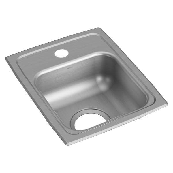 Elkay Lustertone Classic Stainless Steel 13" x 16" x 6-1/2" 3-Hole Single Bowl Drop-in ADA Sink