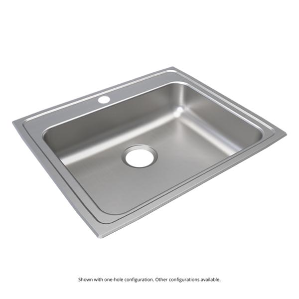 Elkay Lustertone Classic Stainless Steel 25" x 21-1/4" x 6-1/2" Single Bowl Drop-in ADA Sink
