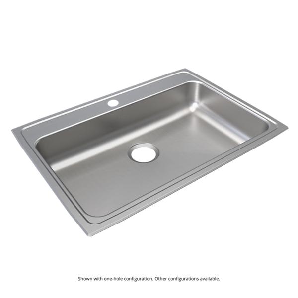 Elkay Lustertone Classic Stainless Steel 31" x 22" x 6-1/2" 3-Hole Single Bowl Drop-in ADA Sink