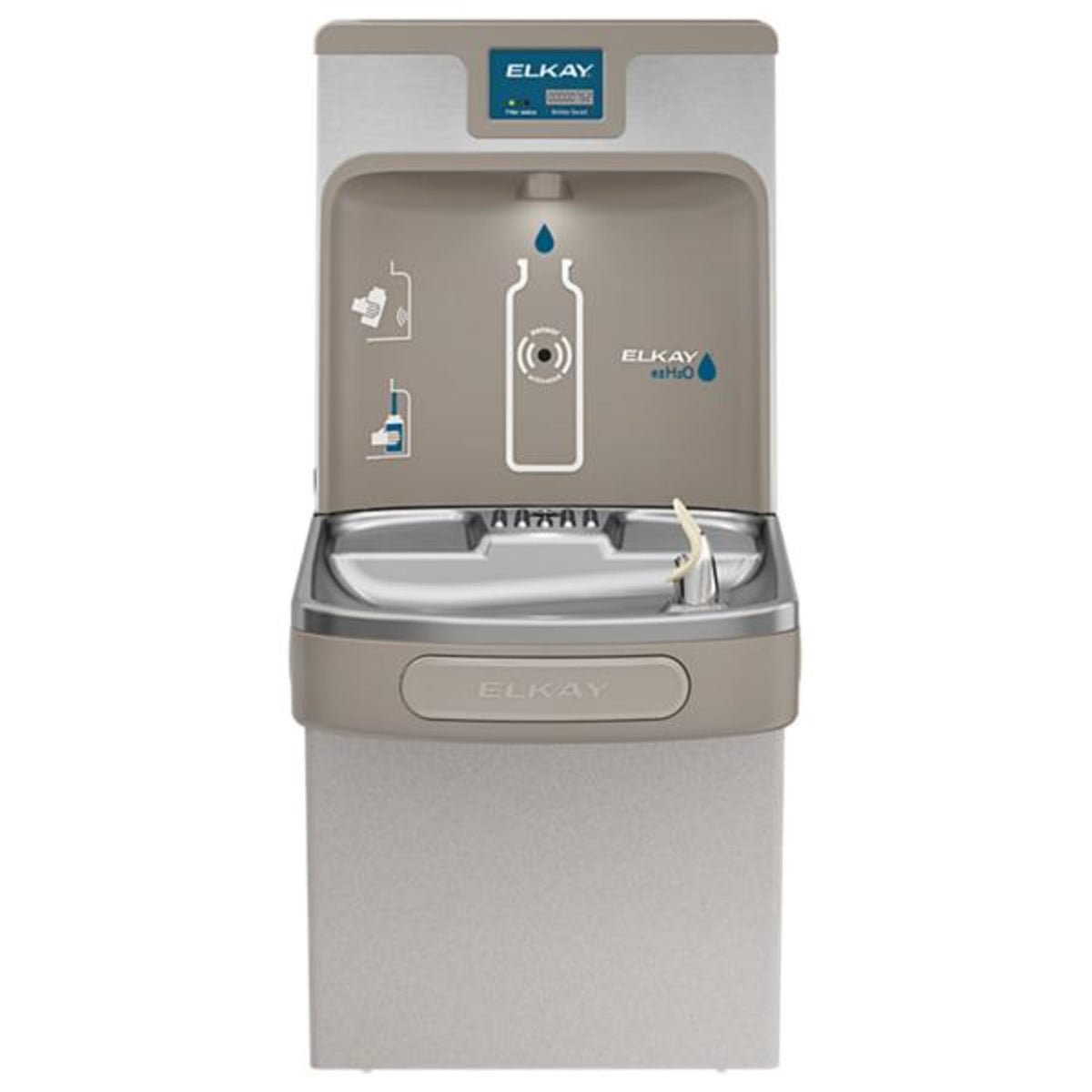 Elkay Enhanced EZH2O Bottle Filling Station & Single ADA Cooler Filtered Refrigerated Light Gray