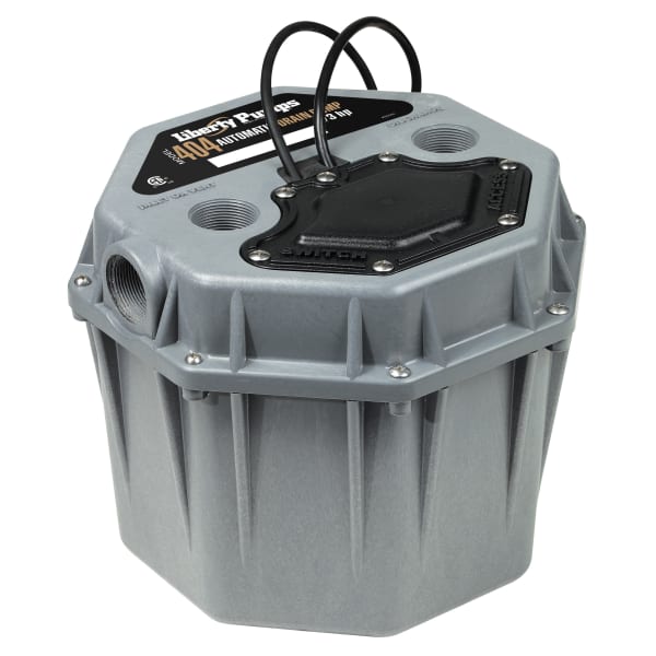 1/3 hp, Residential drain Pump, short profile, 1-1/2" vent, inlet and discharge, 1-1/2" check valve and standard ALM-2 alarm