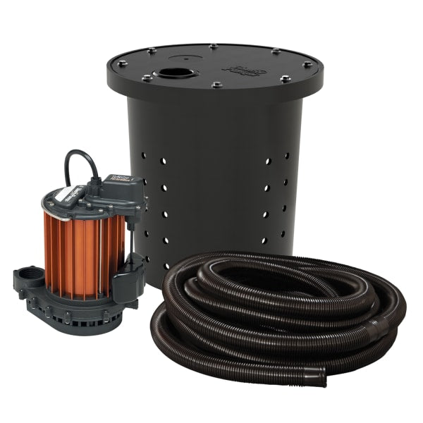 1/3 hp, Submersible Crawl Space Sump Pump, includes basin and hose kit, 10' cord