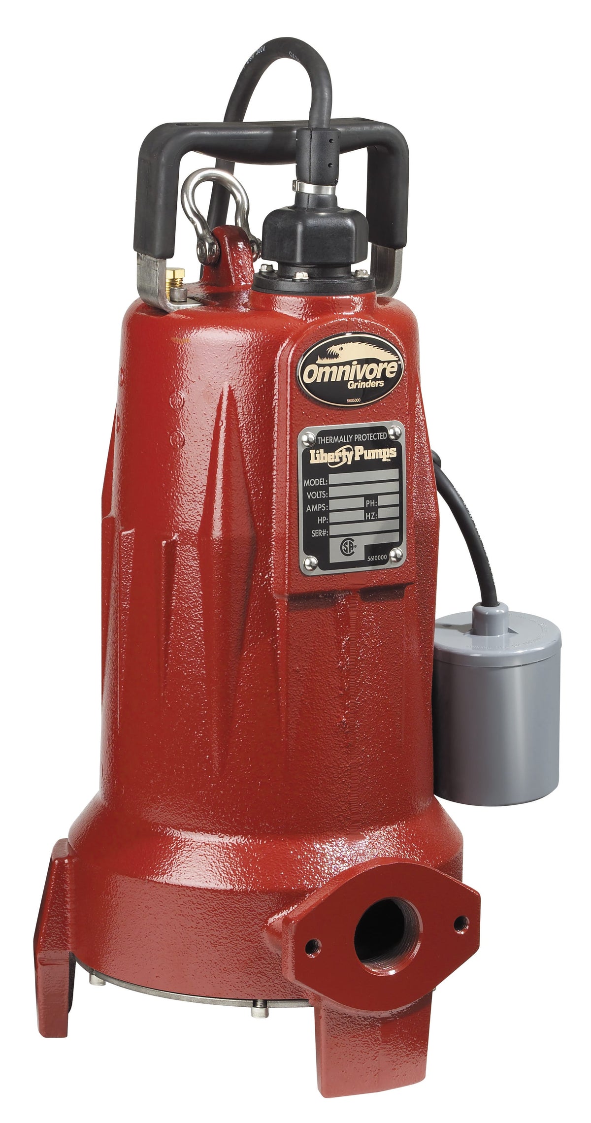 Liberty Pumps LSG202A 2 HP Grinder Pump, 1 PH, 208-230V, 25' Cord, 1-1/4" Discharge, Auto