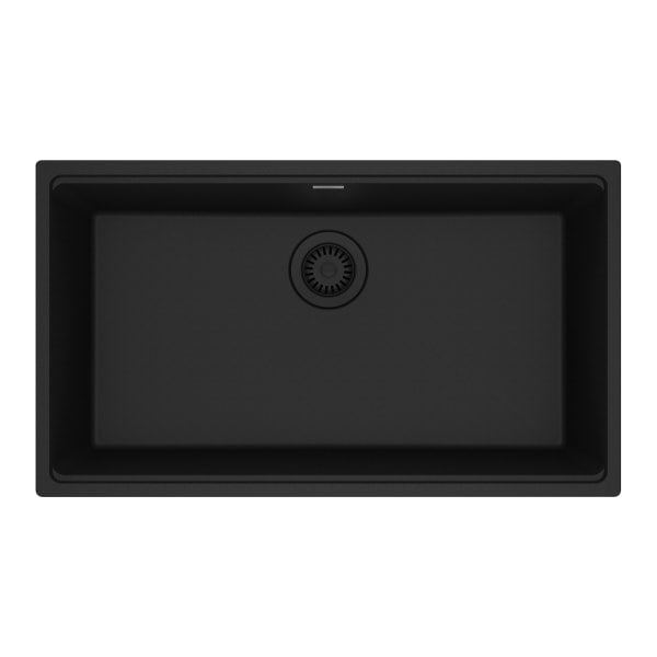 Franke Maris Undermount 31-in x 17.81-in Granite Single Bowl Kitchen Sink in Matte Black