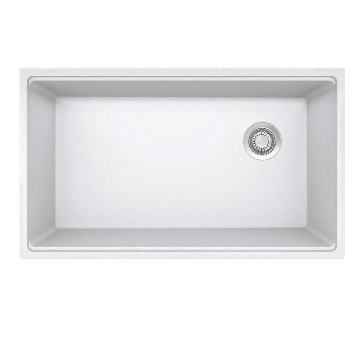 Franke MAG11031OW-PWT-WKC Maris Undermount 33" x 19.31" Granite Single Bowl Kitchen Sink in Polar White