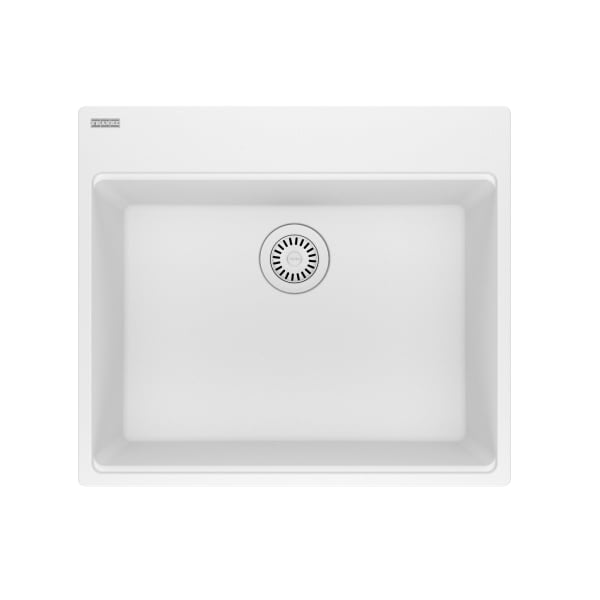 Franke Maris Topmount 25-in x 22-in Granite Single Bowl Kitchen Sink in Polar White
