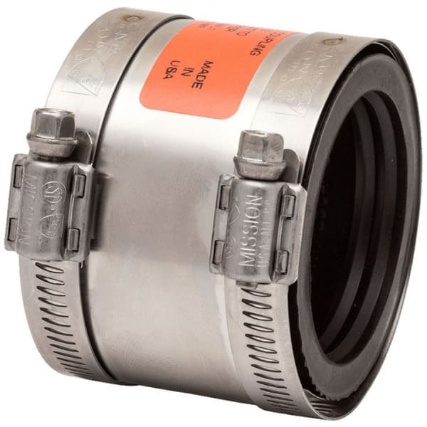 3" Cast Iron 3" Copper Shielded Rubber Transition Coupling 0803536