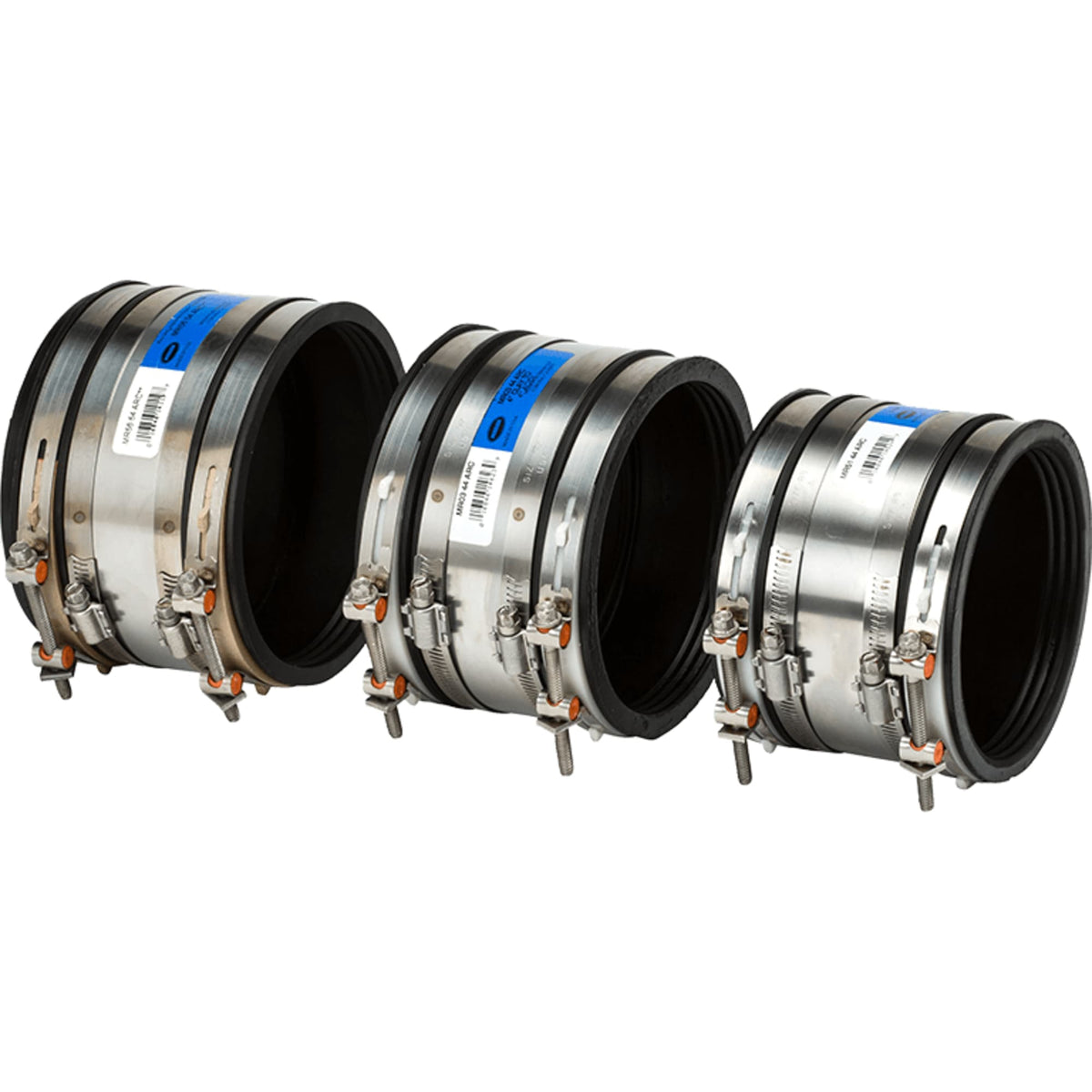 Mission Rubber 8" Cast Iron/Plastic to 6" Cast Iron/Plastic Shielded Adjustable Rubber Repair Coupling 1408039