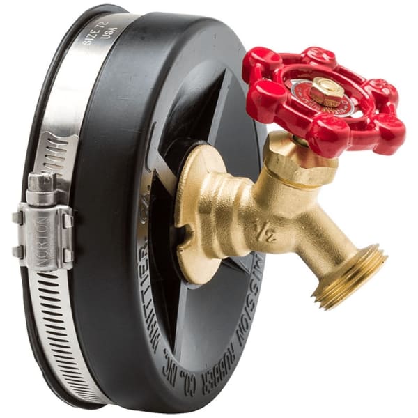 6" Rubber End Cap and Hose Bibb for Cast Iron/Plastic 0706515
