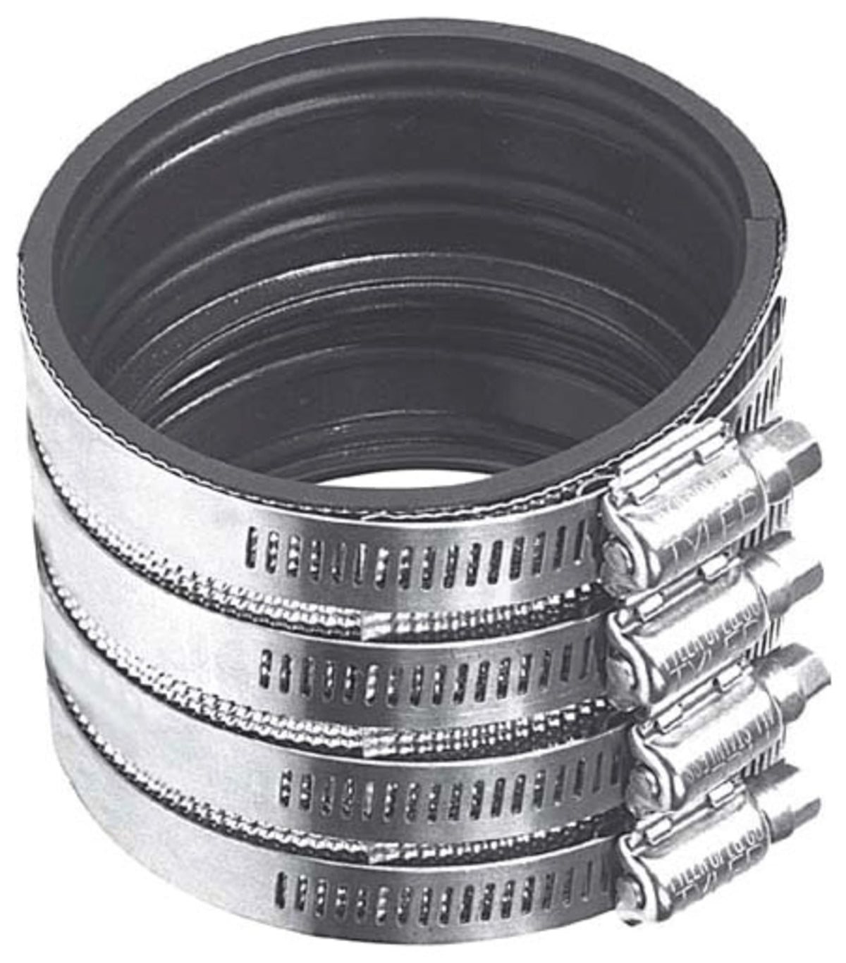 Tyler Pipe 10" x 10", NH x NH, 1500 PSI Tensile Strength, 300 Stainless Steel Band/Screw Housing/Shield, Straight, Coupling