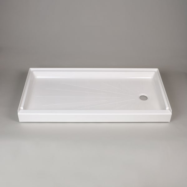 E.L. Mustee & Sons - Shower Base - White, 1-Piece, Standard Threshold, Rectangle (60" x 30" x 5-1/2")