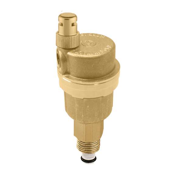 Caleffi NA502740A Robocal Automatic Air Vent, 1/2" Connection, with Check Valve and Hygroscopic Cap