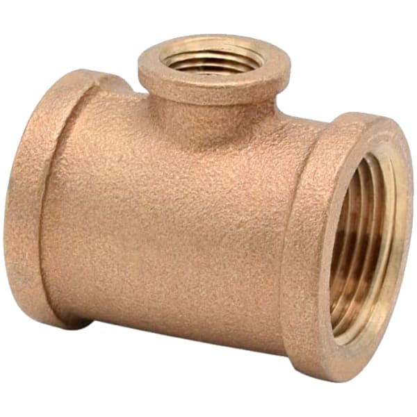 2" x 2" x 1/2" - Brass Tee (Reducing)