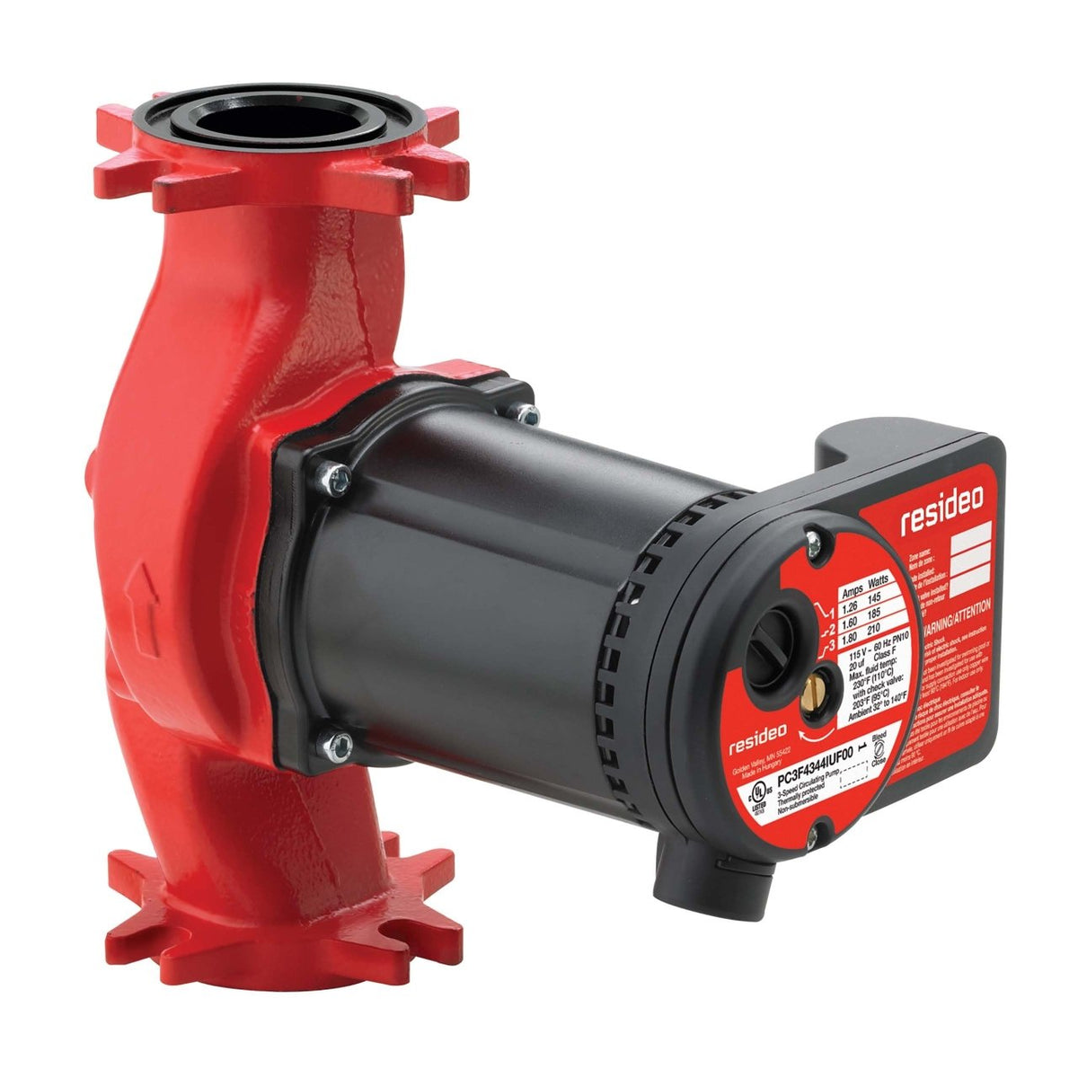 Resideo PC3F4344IUF00/U AquaPump Hydronic Circulating Pump, 3-Speed, 59 GPM Max