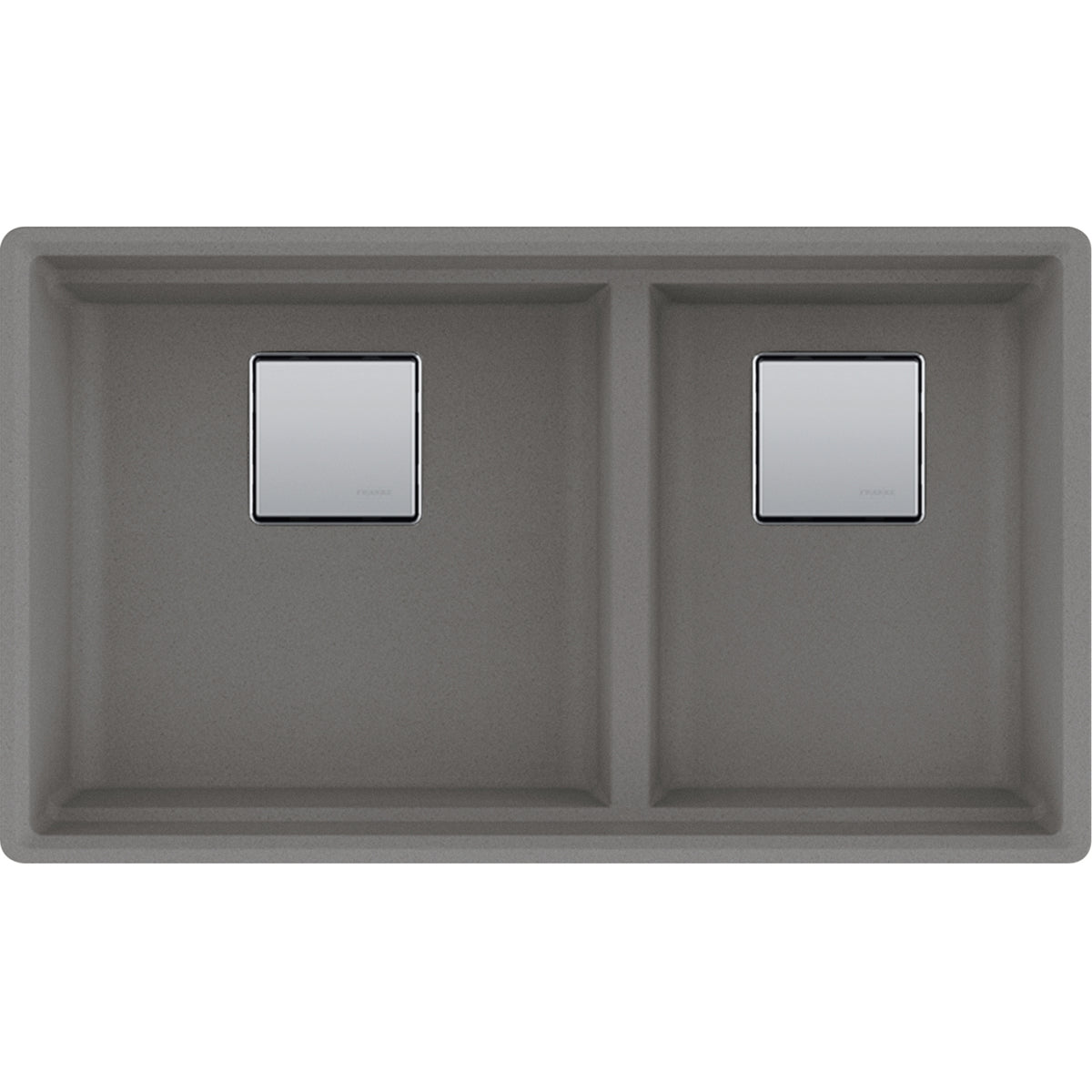 Franke Peak 32.0-in. x 18.8-in. Stone Grey Granite Undermount Double Bowl Kitchen Sink - PKG160LD-SHG
