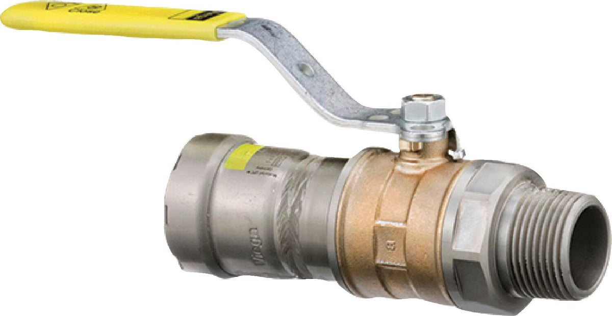 Viega 30660 1/2" x 1/2", MegaPressG x MegaPressG, 125 PSI, Bronze, Locking Handle, Ball Valve