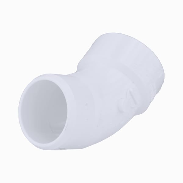 8" PVC DWV 45° Street Elbow - H x Spigot