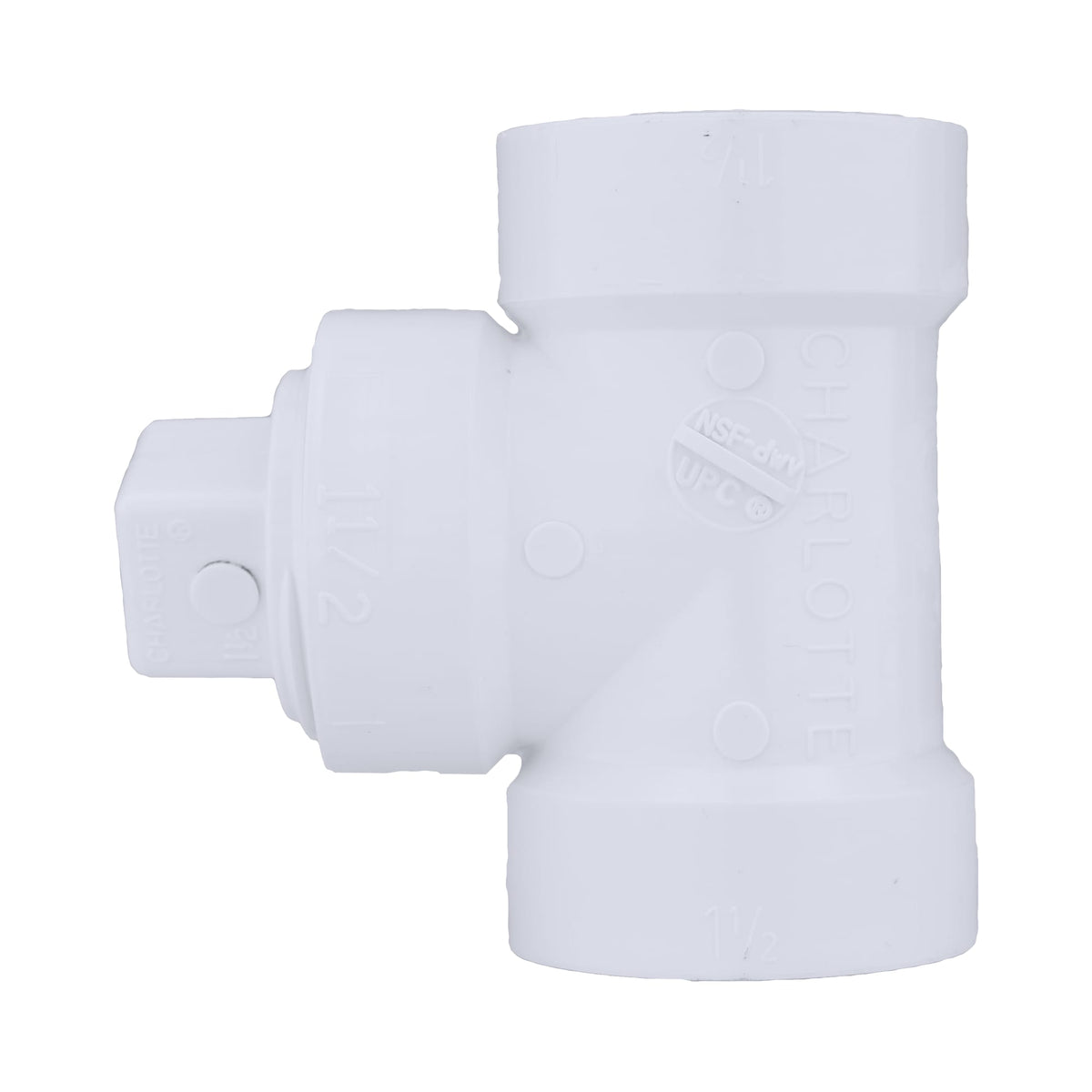 Charlotte Pipe 8" PVC DWV Test or Cleanout Tee with Plug - H x H x FPT