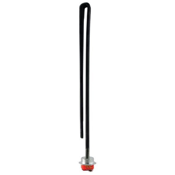 0.32" x 15.56", 1" Nominal, 1-9/32" NPSM, 1-1/2" Hex Head, 208/240 V, 3380/4500 W, 12.8 Ohm Cold Resistance, Stainless Steel/Incoloy Outer Sheath, Threaded Mount, Foldback, Resistored, Element for Electric Water Heater