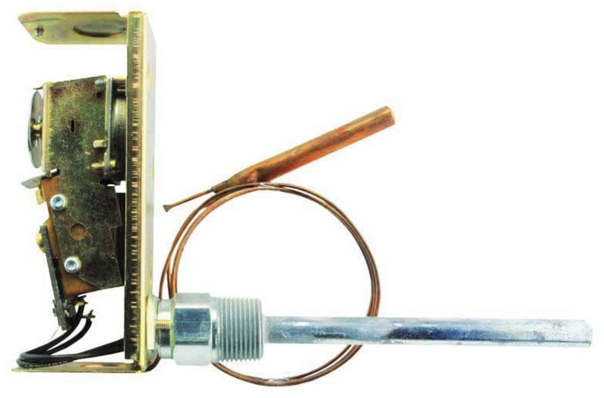 Rheem 100 to 180 Deg F Adjustment, 5 Deg F Differential, 255 PSI, 39-1/4" L Capillary Tube, 192 Deg F High Limit, 85 Deg F High Limit Differential