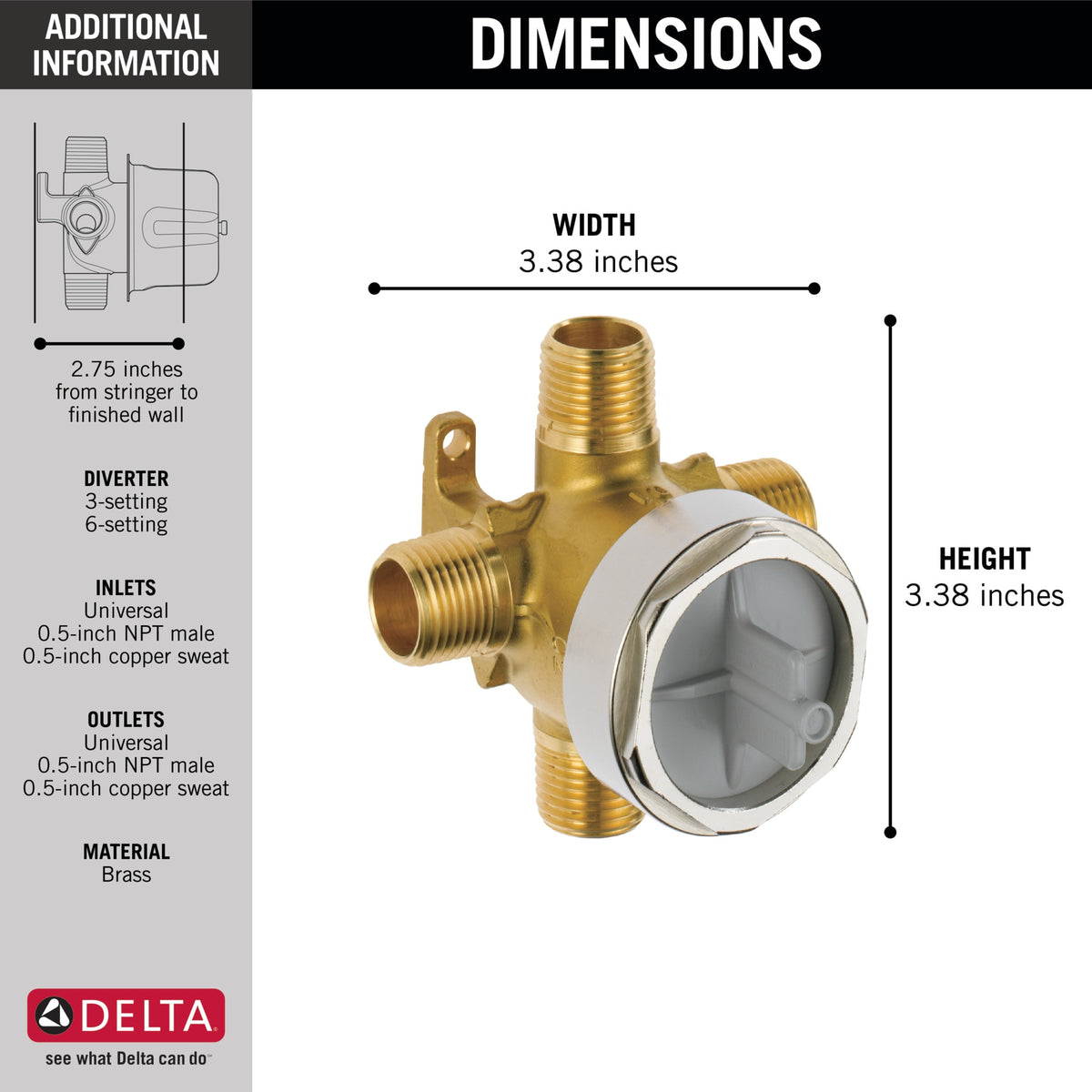 Delta 3 and 6-Setting Diverter Rough