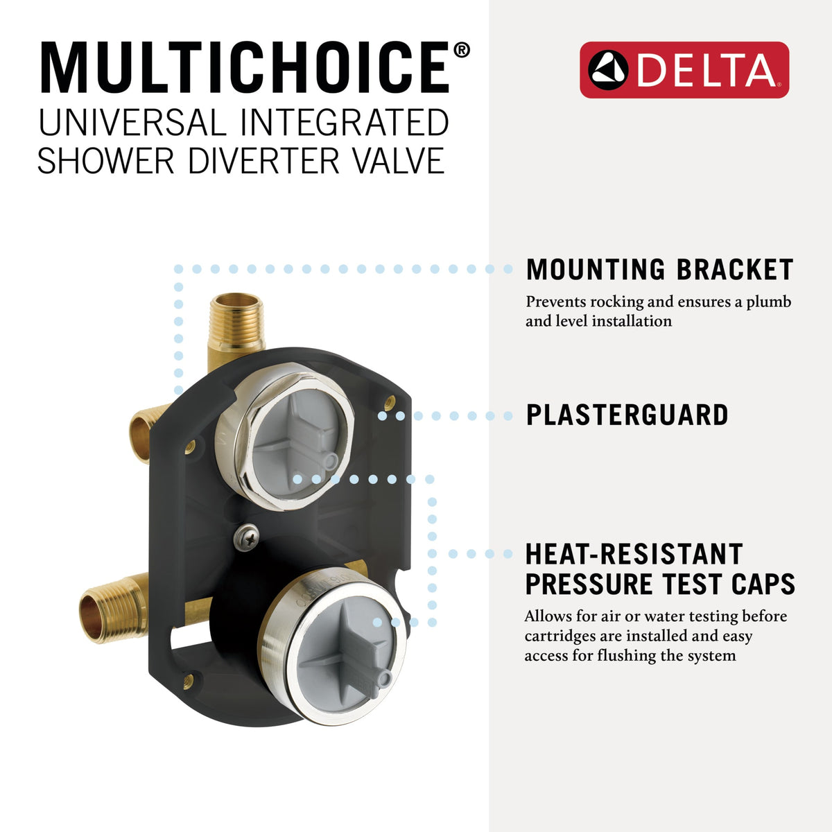 Delta R22000 MultiChoice® Universal Integrated Shower Diverter Rough Universal Inlets / Outlets