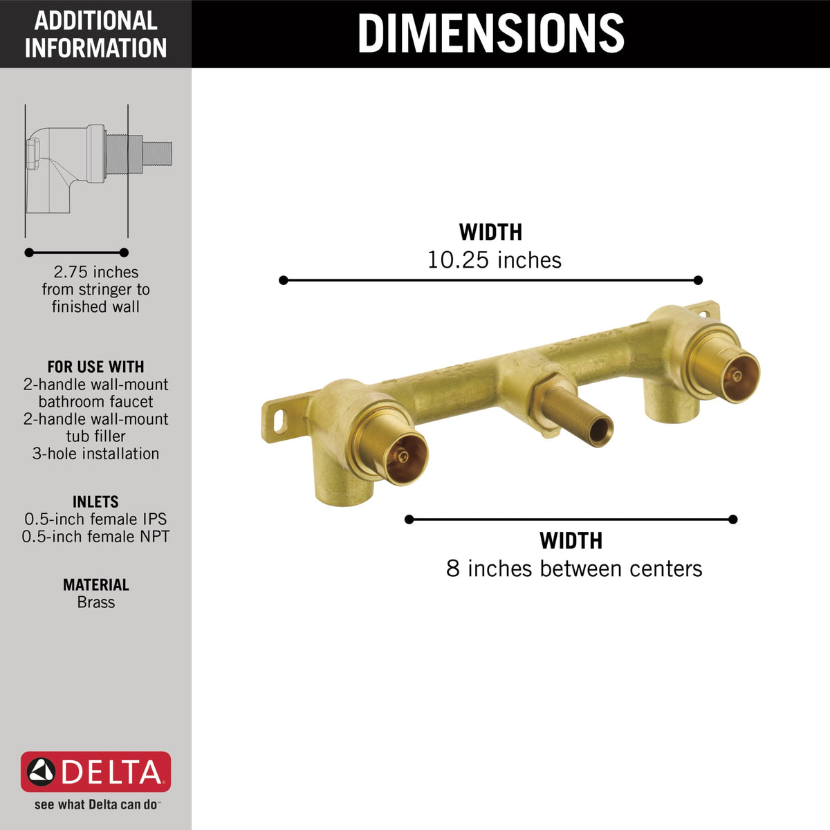Delta Ara® Two Handle Wall Mount Rough