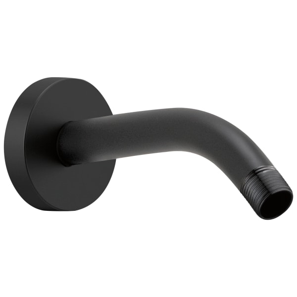 Brizo Essential™ 7" Linear Round Wall Mount Shower Arm And Flange Matte Black