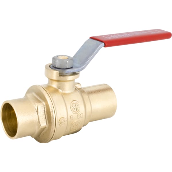 1/2" - Sweat x Sweat, No Lead Forged Brass Full Port Ball Valve