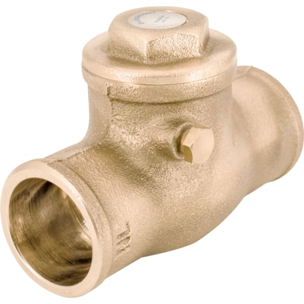 1-1/4" - Sweat x Sweat, No Lead Forged Brass Swing Check Valve