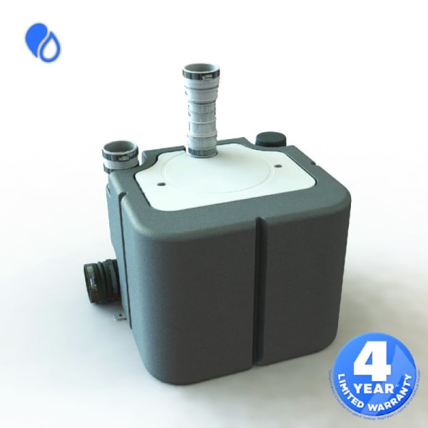 Saniswift Pro - Residential/Commercial Heavy-Duty Gray Water Drain Pump - 1/3HP - Easy Laundry Room Solution - Laundry/Sink/Shower - HDPE Easy Access - Low inlets