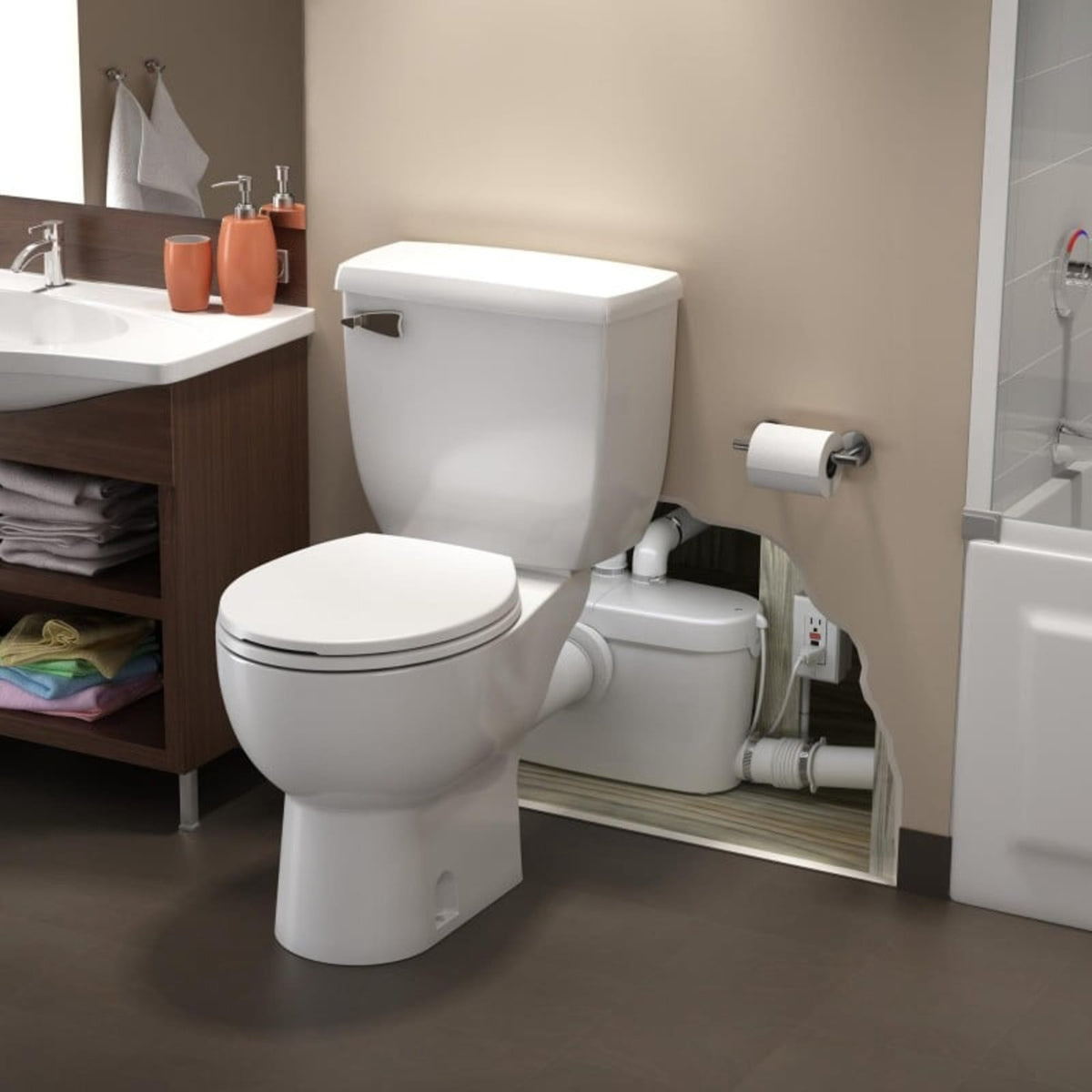Saniaccess 3 Full-bathroom Macerating Pump - Install with any Saniflo bowls & Tank.
