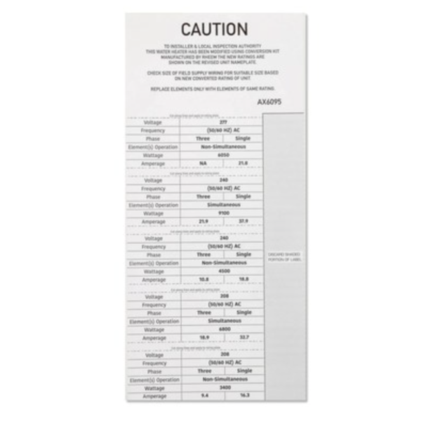 Conversion Label f/ELD/MELD Triple Rated
