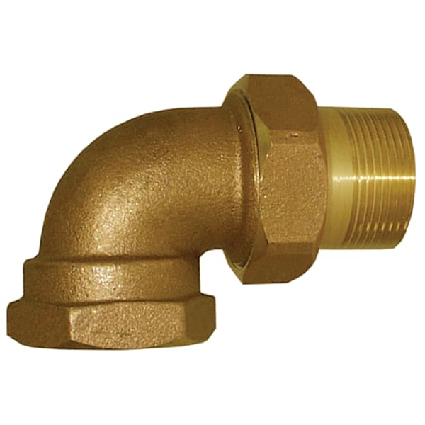 3/4" - MIP Union x FIP, Cast Bronze FNPT Union Elbow