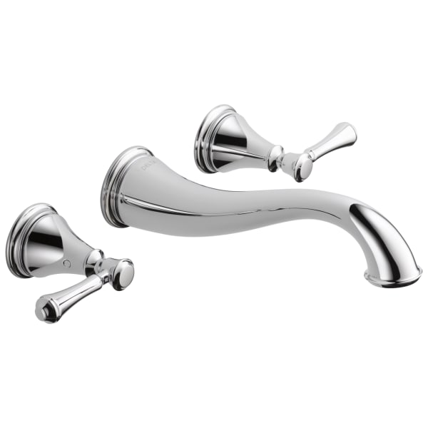 Delta Cassidy® Two Handle Wall Mount Bathroom Faucet Trim Chrome