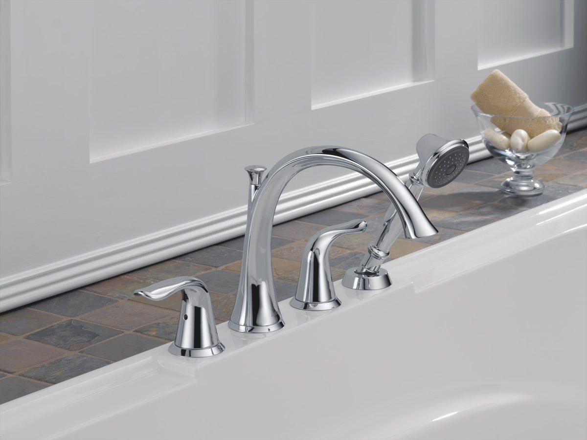 Delta Lahara® Roman Tub with Handshower Trim Chrome