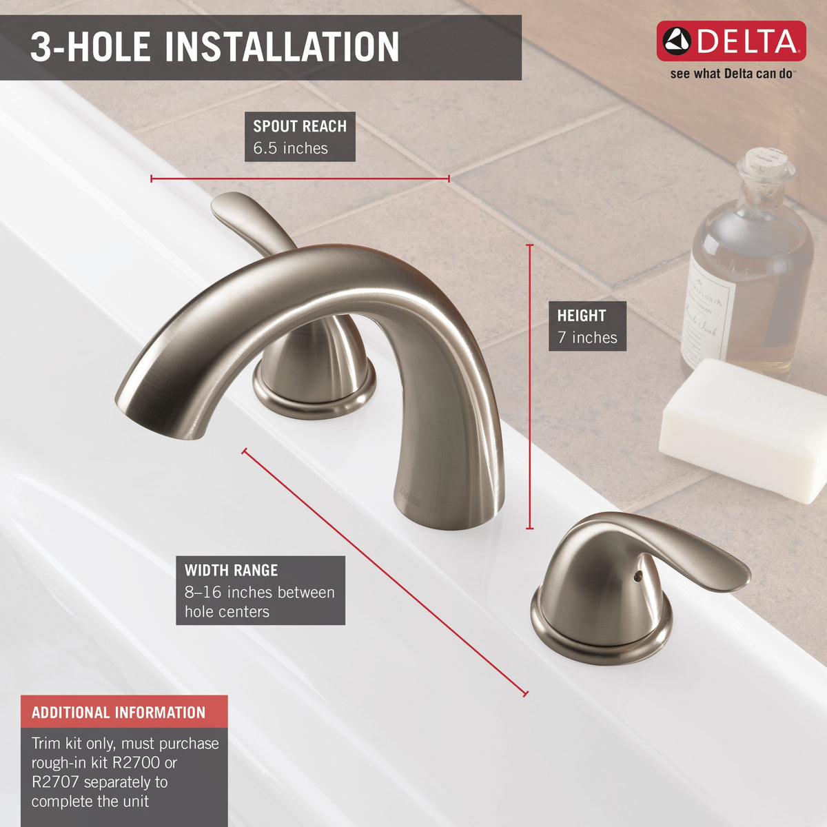 Delta Classic Garden Tub Trim Stainless