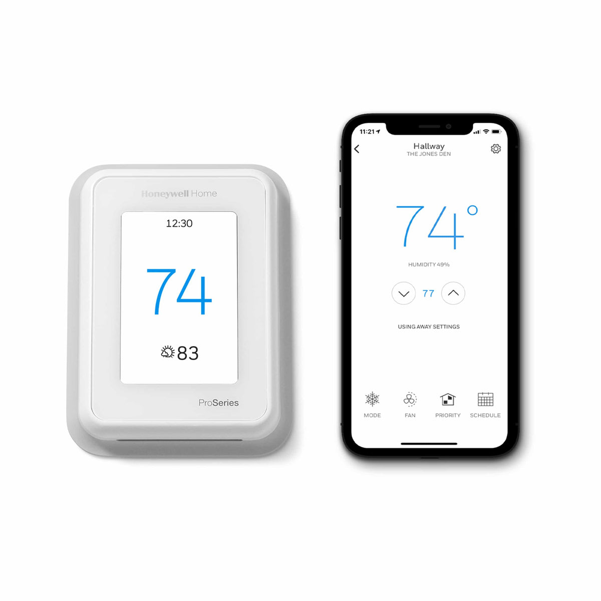 Honeywell Home THX321WFS3001W/U T10+ Wi-Fi Thermostat with Remote Sensor, White
