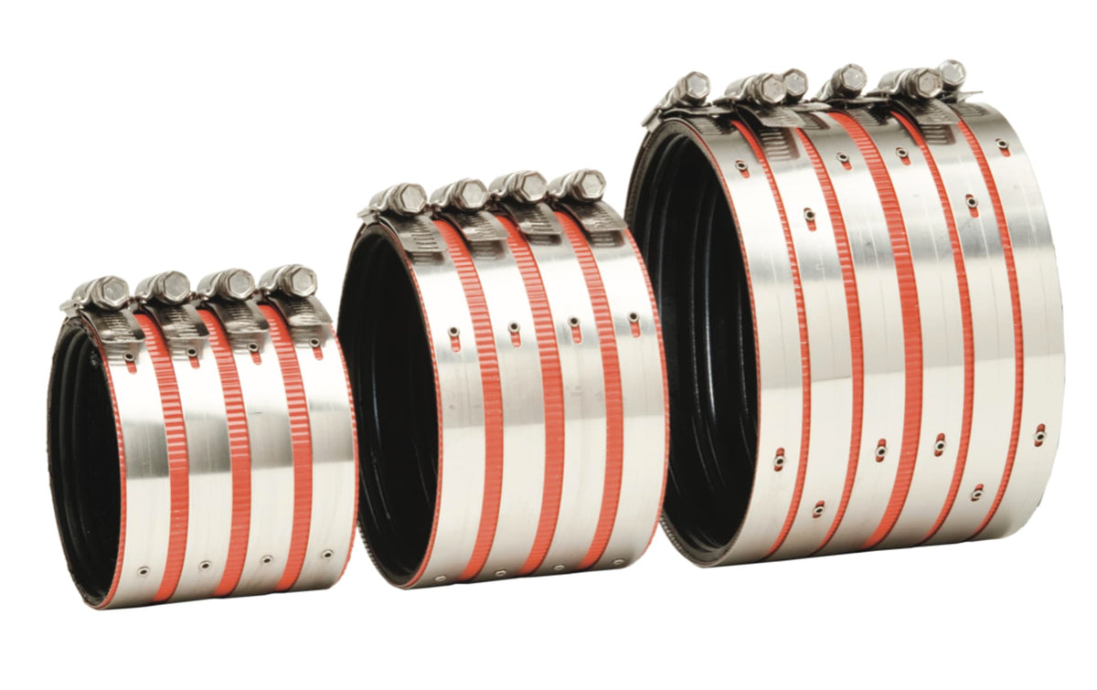 Tyler Pipe 2" Husky 4000 Series Super-Duty stainless steel coupling for joining No-Hub cast iron soil pipe and fittings
