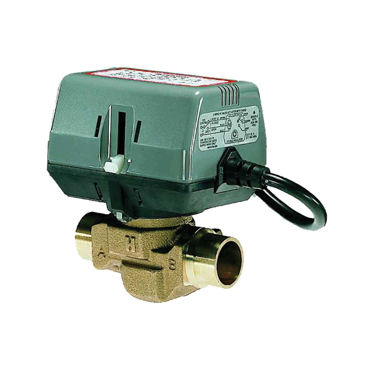 Honeywell Home VC8715AM1000/U VC 2-Way Valve and Actuator, 3/4 in Sweat, 5.8 Cv, 24 VAC 60 Hz, SPDT End Switch