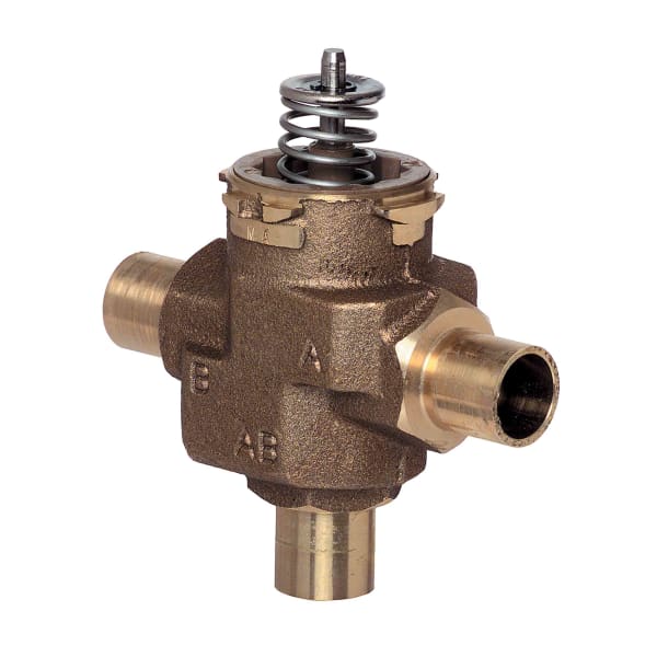 3-way 1/2 in Sweat VC Valve Assembly 3.8 Cv and linear flow