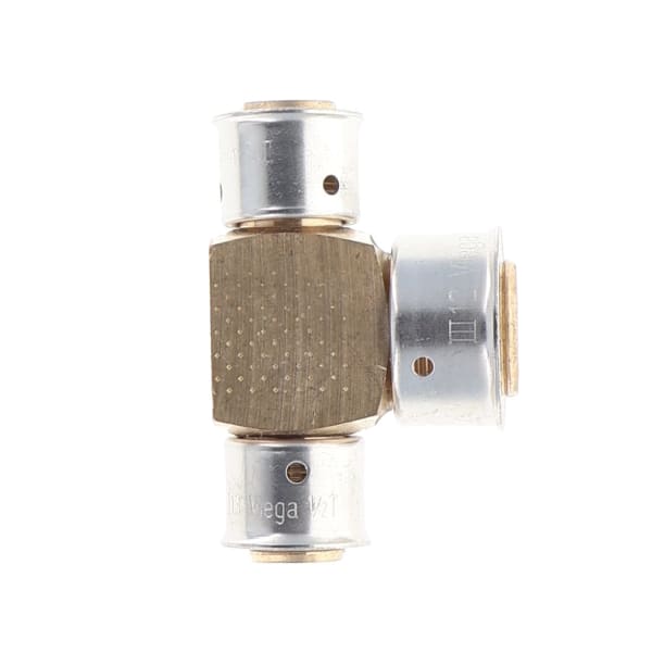 1/2" x 1/2" x 3/4" PEX Reducing Tee (Press) - PureFlow® Press (Brass)
