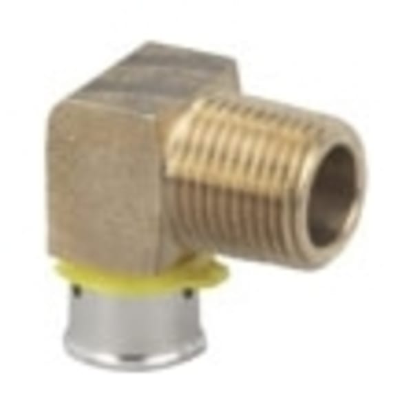 1/2" x 3/4" PEX 90° Elbow (Press) - PureFlow® Press (Brass)