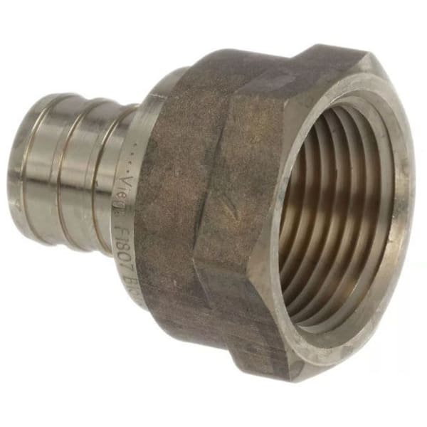 3/8" x 1/2" PEX Female Adapter (Crimp(F1807) x FIP) - PureFlow® Crimp (Brass)