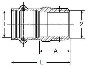 Viega 79235 ProPress® 3/4" x 1" Male Adapter (P x MPT)