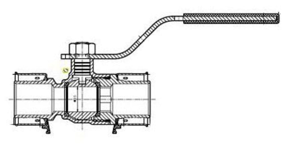 Viega 2" PEX Ball Valve (Press) - PureFlow® Press (Brass)
